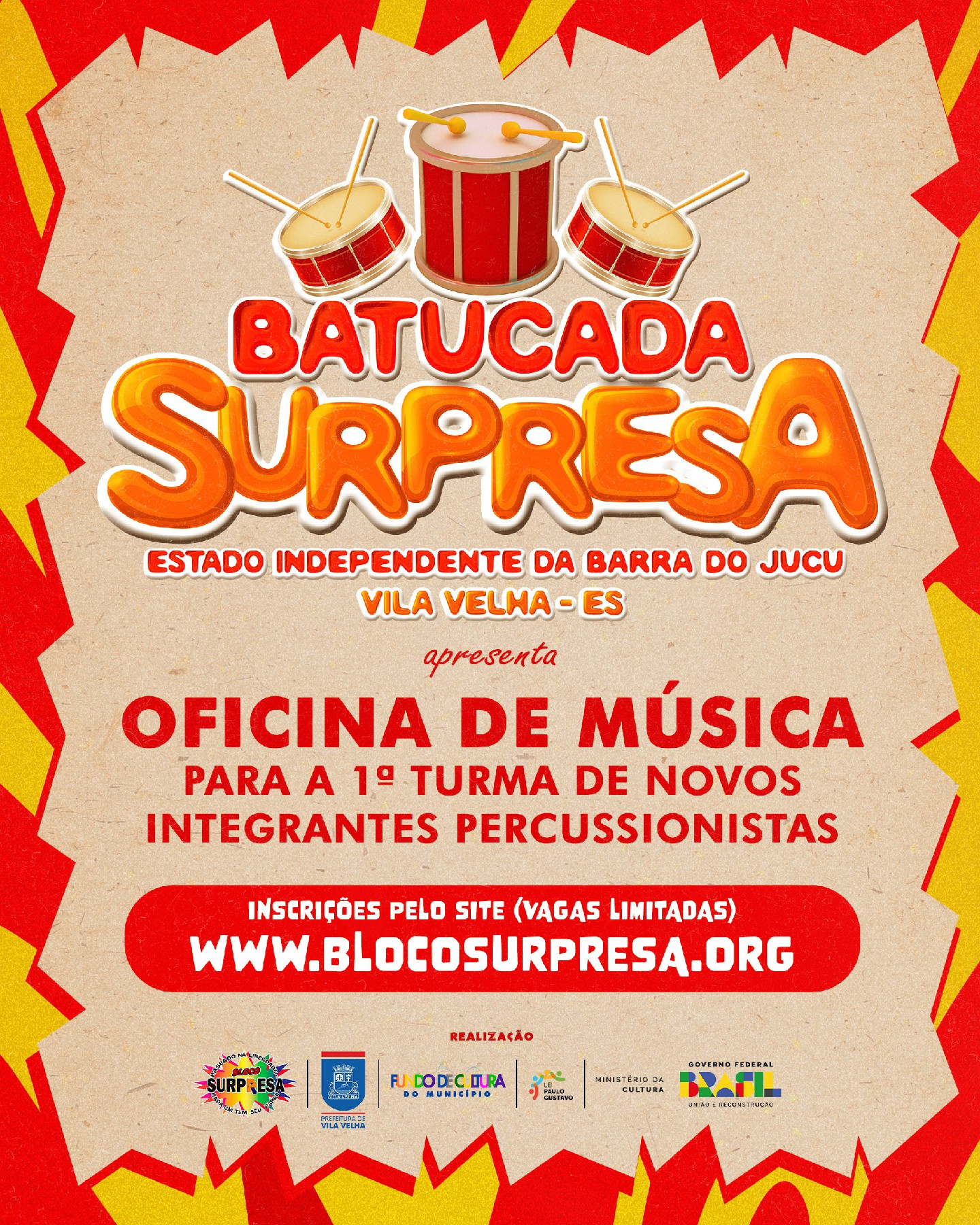 ARTE OFICINA BATUCADA SURPRESA 2025 (criado por Carlos Magno Receputi de Queiroz)